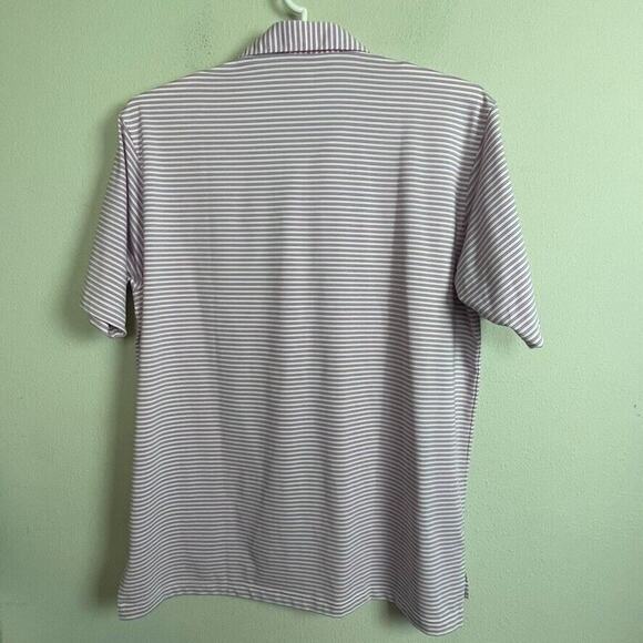 Turtleson Tour Performance Men's 2XL Pink White Striped Golf Polo Shirt - Picture 5 of 6